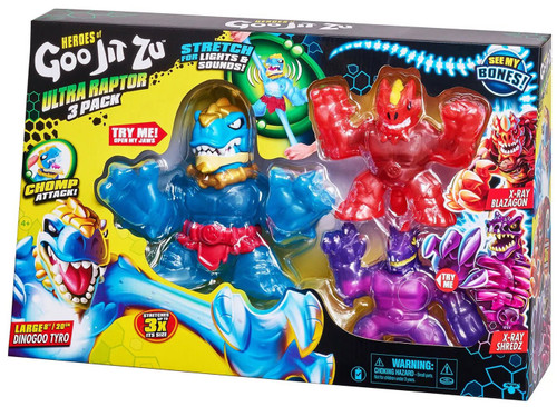 Heroes of Goo Jit Zu Ultra Raptor Dinogoo Tyro, X-Ray Blazagon X