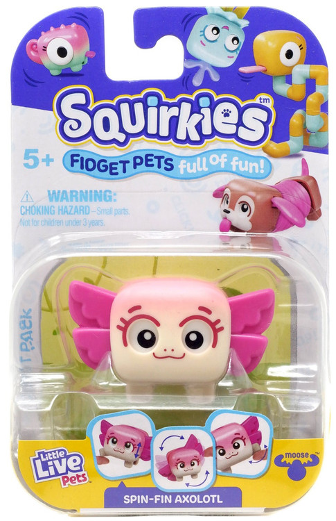 Little Live Pets Squirkies Spin-Fin Axolotl Figure Pink Moose Toys