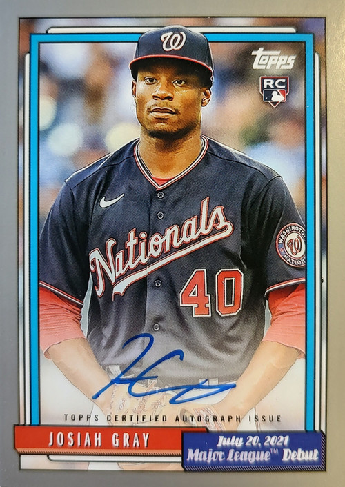 MLB 2022 Topps Archives Baseball Josiah Gray 2999 Autographed Single