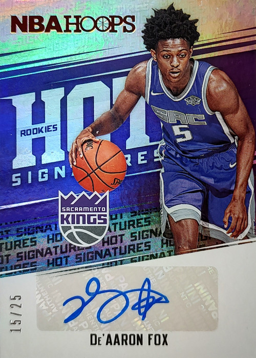 NBA 2017-18 Panini Hoops Basketball DeAaron Fox 1525 Autographed 