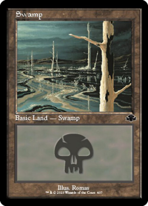 swamp mtg card (286) - FULL ART Mint / near mint condition trading card Magic The Gathering Dominaria Remastered