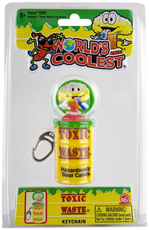 Worlds Coolest Toxic Waste Hazardously Sour Candy Keychain Super