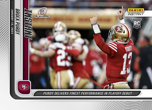 NFL San Francisco 49ers 2022 Instant Weekly Football 1 of 2247 Brock Purdy  #186 [Rookie Card, Leads 49ers to 10th Straight Win with 3 Touchdowns]