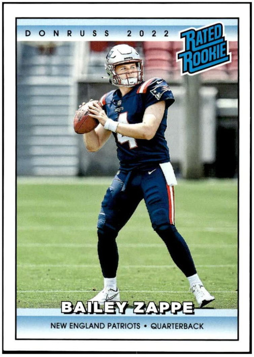 NEW 2022 Panini SCORE Football Authentic BAILEY ZAPPE Football ROOKIE Card  - New England Patriots