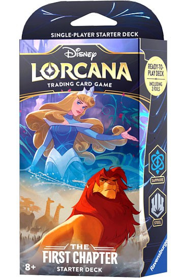 lorcana sapphire cards Disney Lorcana Trading Card Game The First Chapter Sapphire Steel Starter  Deck 60 Cards Ravensburger