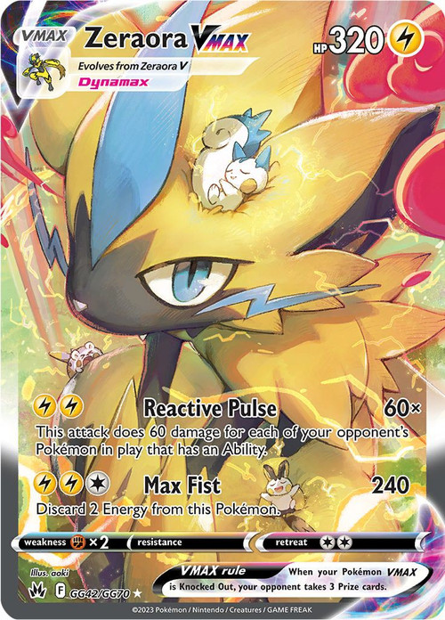 Pokemon Trading Card Game Crown Zenith Single Card Rare Holo Zeraora VMAX  GG42 Galarian Gallery - ToyWiz