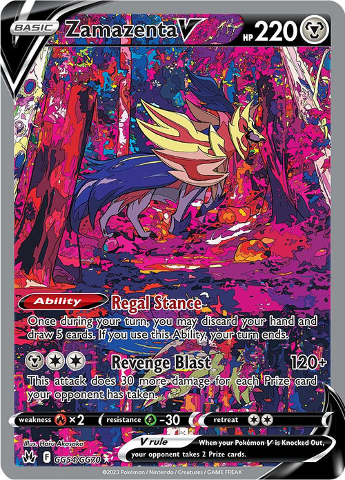 【海外ポケカ激レア】crown zenith shyny zamazenta Pokémon TCG Zamazenta V Crown Zenith: Galarian Gallery GG54