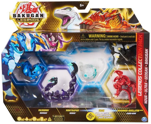 Bakugan Legends Collection Pack Maxodon, Trox x Auxillataur Ultra 4-Figure Pack Spin Master - ToyWiz