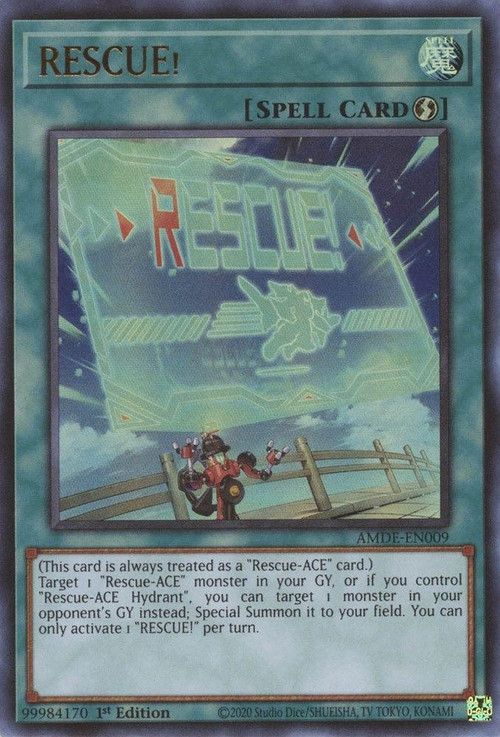 YuGiOh Trading Card Game Amazing Defenders Single Card Ultra Rare RESCUE  AMDE-EN009 - ToyWiz