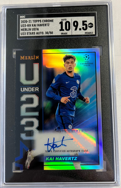 Soccer 2020 Topps Chrome Merlin UEFA Kai Havertz Autograph 3050 