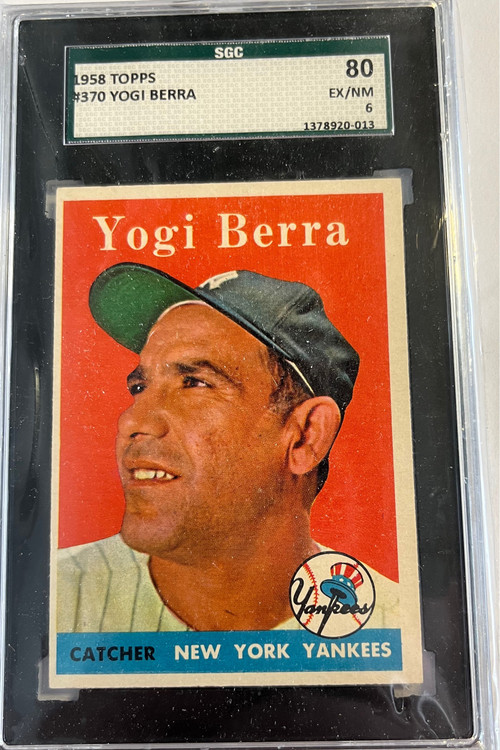 MLB 1958 Topps Yogi Berra Graded Card 370 HOF SGC 6 80 - ToyWiz