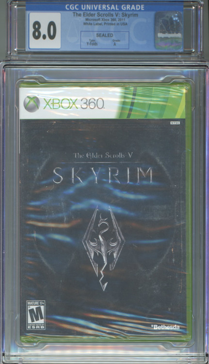 Xbox 360 The Elder Scrolls V Skyrim Graded Sealed Video Game CGC 8.0 ...