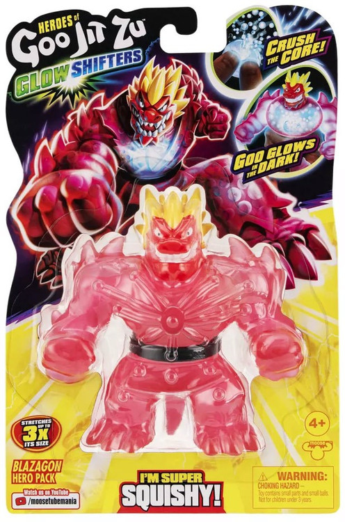 Heroes Of Goo Jit Zu Glow Shifters Hero, Super Squishy Blazagon Hero . Goo  Filled Toy with a unique Glowing Goo Transformation. Crush the core and see