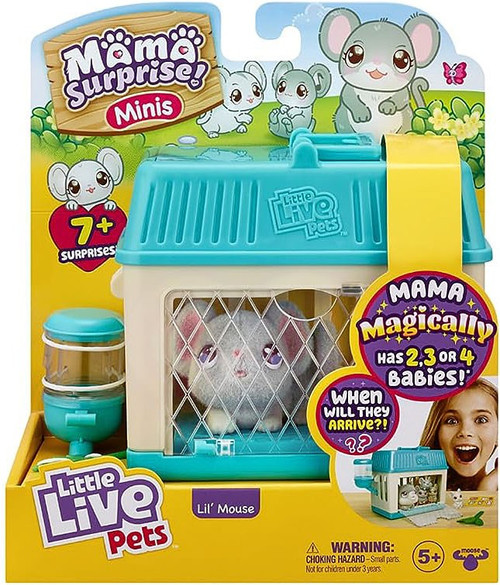 Little Live Pets - Mama Surprise Minis. Feed and Nurture a Lil'  Mouse. She has 2, 3, or 4 Babies with Surprise Accessories to Dress Up The  Babies for Kids, Ages