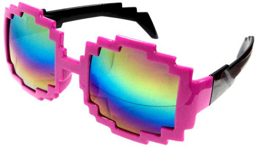 Minecraft Pixelated Mirror Sunglasses Accessory Pink W.I.I. - ToyWiz