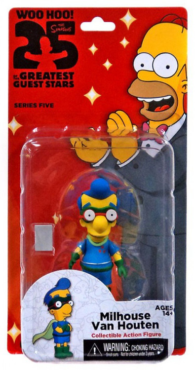 NECA Figure Action Simpsons 25° Anniversario - Milhouse Van Houten 'Poeta' (Serie 3, 12,7 Cm)