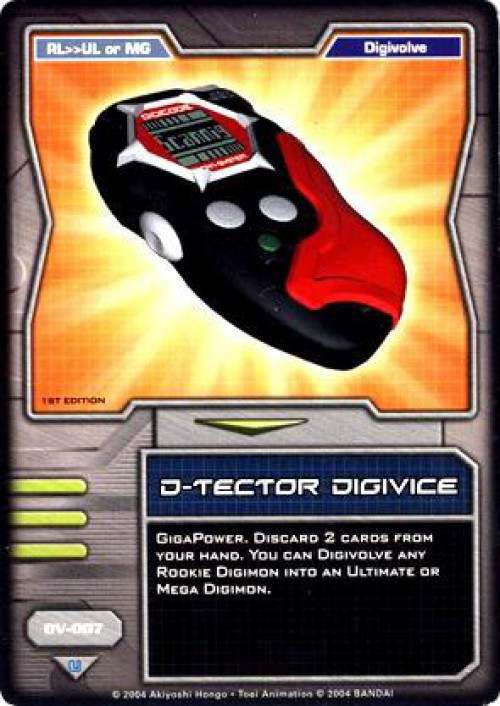 Digimon Trading Card Game Hybrid Warriors Uncommon D-Tector Digivice DV-007