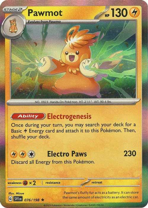 pawmot ex pokemon card value Pokemon Scarlet Violet Base Set Single Card Holo Rare Pawmot 76
