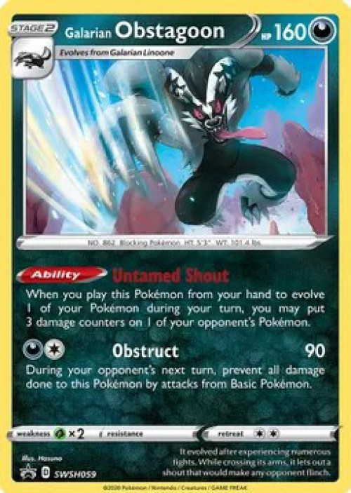 swsh pokemon cards Pokemon Trading Card Game Sword Shield Single Card Rare Holo Galarian  Obstagoon SWSH059 Cosmos Holo