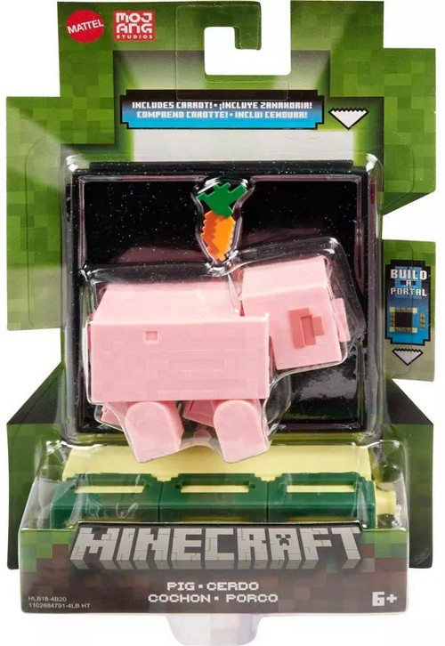 Mattel Minecraft Creeper Action Figure Set with Build-A-Portal, 3 Pieces 