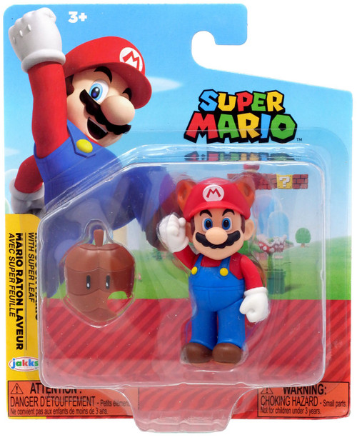 Raccoon Mario w/ Super Leaf 4-inch Articulated Figure - JAKKS Pacific, Inc.