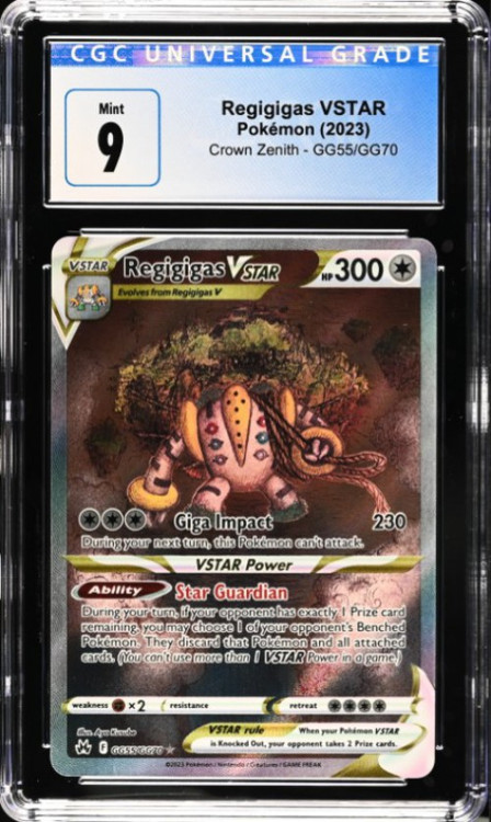 Pokemon Trading Card Game Crown Zenith Single Card Rare Holo Regigigas VSTAR GG55 CGC - Mint 9 4232623017 - ToyWiz Pokemon Trading Card Game Crown Zenith Single Card Rare Holo Regigigas VSTAR GG55 CGC - Mint 9 4232623017 - ToyWiz