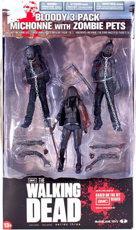 McFarlane Toys The Walking Dead AMC TV Series 3 Bloody 3 Pack Michonne with  Zombie Pets Action Figure Set - ToyWiz