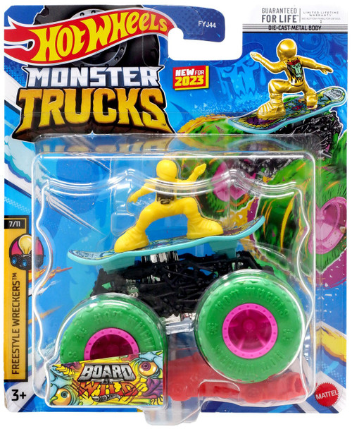 Hot Wheels Monster Trucks Freestyle Wreckers Board to be Wild 164 Diecast  Car Green Wheels Mattel Toys - ToyWiz