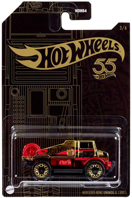 Hot Wheels 55th Anniversary 2023 Pearl & Chrome Mercedes-Benz Unimog U  1300L Diecast Car #3/6