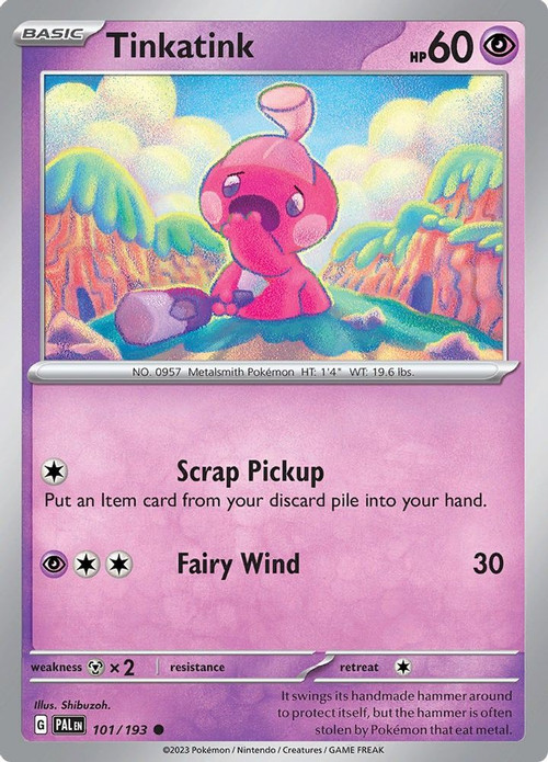 tinkatink pokemon cards Pokmon TCG: AR 076/071 SV2D Clay Burst Attack 2 Pokemon Trading Card Game Paldea