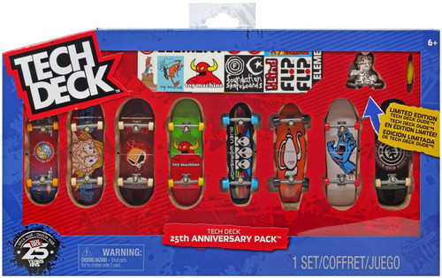 Tech Deck 25th Anniversary Pack 96mm Mini Skateboard 8-Pack Set