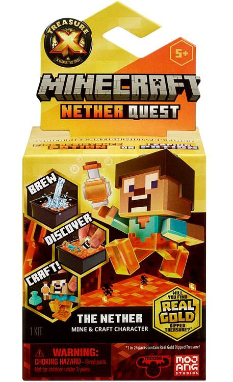 Moose Toys Treasure X Minecraft Series 1 Overworld Pack Nether Portal Blind  Bag