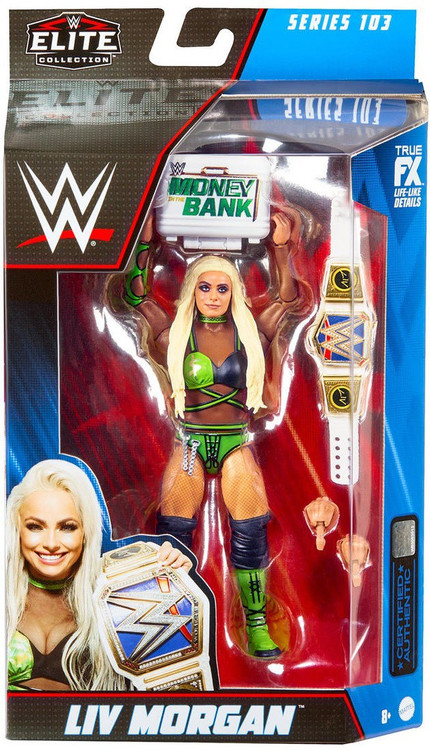 WWE Wrestling Elite Collection Series 103 Liv Morgan Action Figure Money in  the Bank Womens Title Mattel Toys