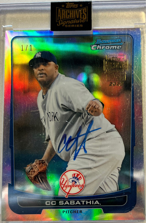 CC Sabathia 2022 Topps Pristine Slice of a Star autograph relic #'d 20/50