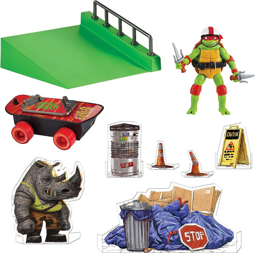 Teenage Mutant Ninja Turtles Mutant Mayhem Build N Shred Skatepark with  Skater Mikey Playset Playmates - ToyWiz