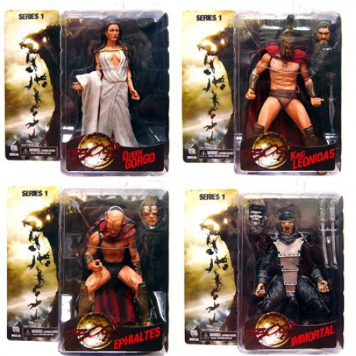 NECA 300 King Leonidas, Queen Gorgo, Immortal Ephialtes Set of 4
