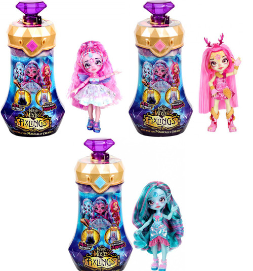 Magic Mixies Pixlings Unia, Deerlee & Marena Set of 3 Dolls