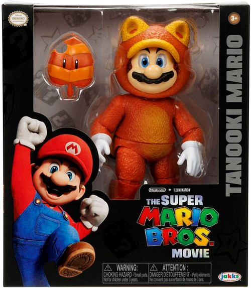  The Super Mario Bros. Movie - 5 Inch Action Figures Series 2 –  Tanooki Mario Figure with Leaf Accessory : Toys & Games