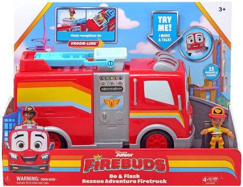 Disney Junior Firebuds, Bo and Flash, Action Figure and Fire Truck Vehicle