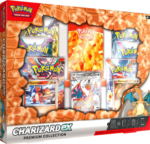 Pokemon Charizard ex Premium Collection 6 Booster Packs, 1 Etched