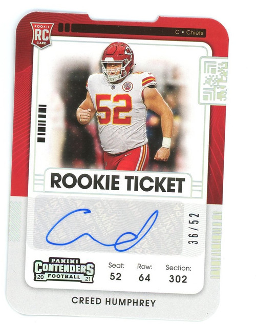 : CREED HUMPHREY RC 2021 Panini Instant Black & White /2728  ROOKIE #BW-41 Chiefs NFL : Collectibles & Fine Art