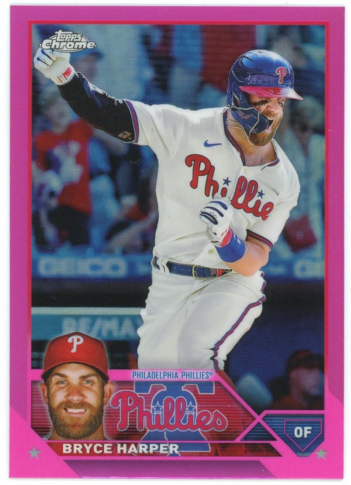  2023 Topps Chrome Refractor #3 Bryce Harper Philadelphia  Phillies Baseball Trading Card : Collectibles & Fine Art