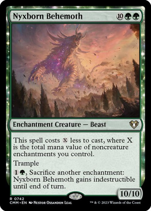 Magic The Gathering Commander Masters Single Card Rare Nyxborn Behemoth 742 Commander FOIL - ToyWiz Magic The Gathering Commander Masters Single Card Rare Nyxborn Behemoth 742 Commander FOIL - ToyWiz