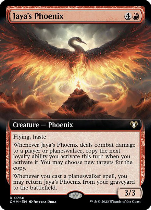 Magic The Gathering Commander Masters Single Card Rare Jayas Phoenix 768  Extended Art FOIL - ToyWiz