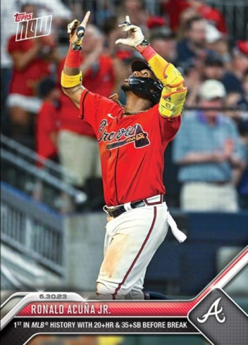 2023 TOPPS #150 RONALD ACUNA JR. ATLANTA BRAVES BASEBALL OFFICIAL TRADING  CARD OF THE MLB