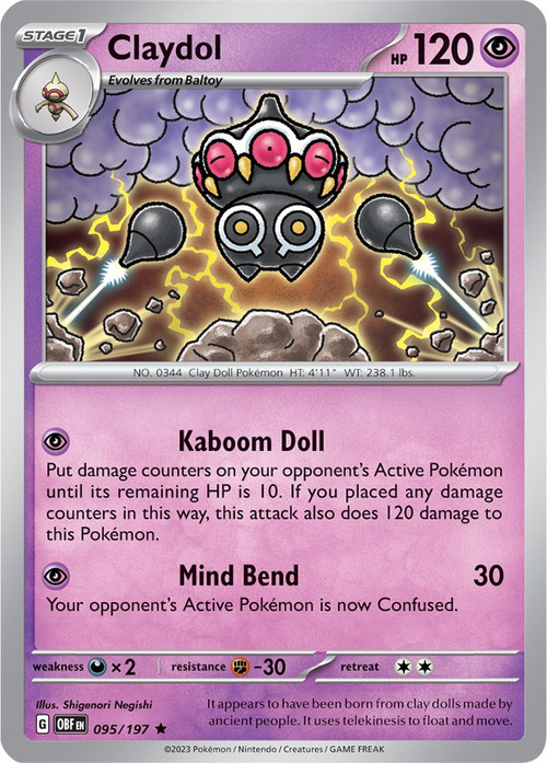 clay pokemon cards value Pokemon Trading Card Game Obsidian Flames Single Card Rare Claydol 95