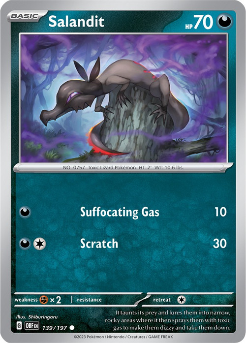 pokemon salandit card - 33/236 Colorless Venoshock (20+) If your opponents Active Pokmon is Poisoned Pokemon Trading Card Game Obsidian