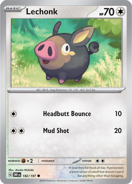 lechonk pokemon card - 209/197 - Obsidian Flames - Illustration Rare the official authentication and grading ensure this card remains a verified mainstay of your growing collection. Lechonk - 156/198 (Reverse Foil)