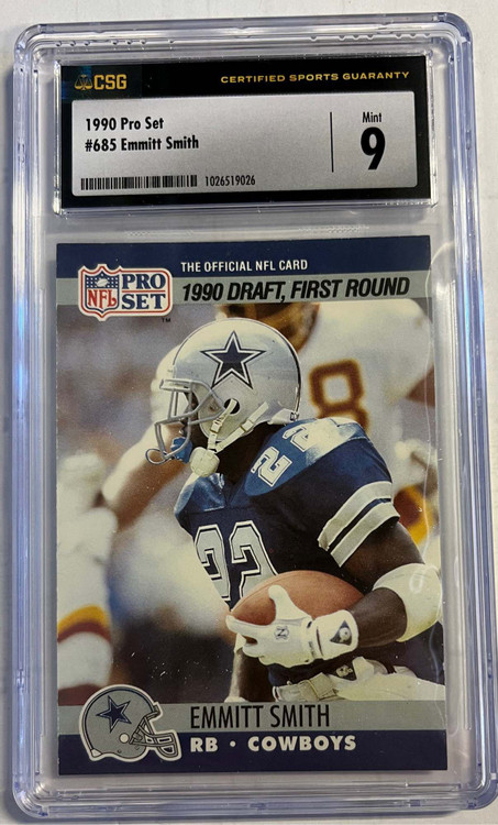 NFL 1990 Pro Set Emmitt Smith Graded Single Card 685 Rookie