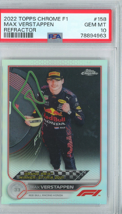 F1 2022 Topps Chrome F1 Single Card Max Verstappen 158 Refractor